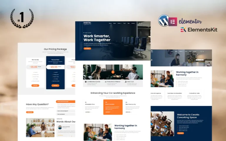 Digital Coworking Elementor Template Kits