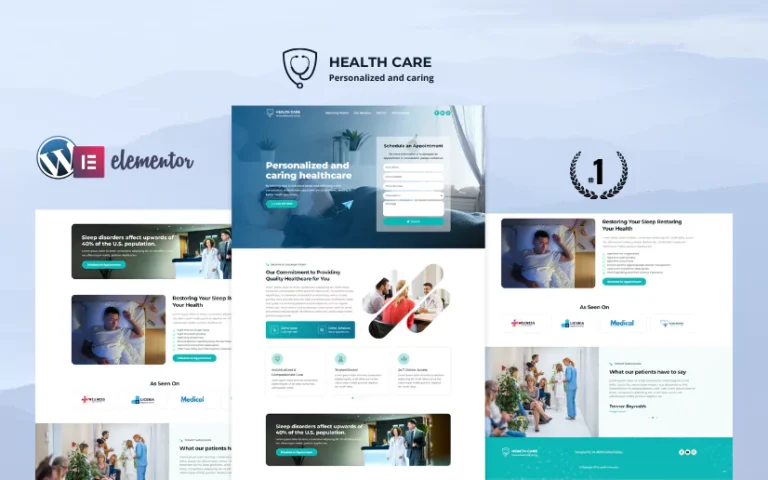 premium Medical and Healthcare Landing Page Elementor Template Kit!