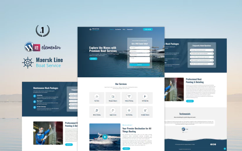 Maersk Line Boat Detailing Services Landing Page Template