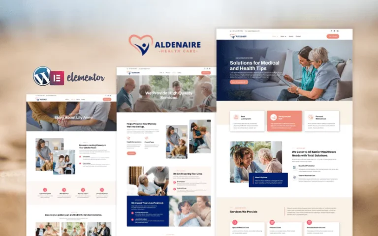 Aldenaire Health Care Website Design Elementor Template Kit