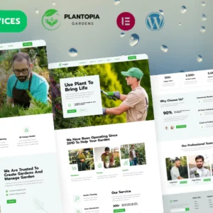 Build a stunning and responsive gardening WordPress website with our customizable Plantopia Gardening Services Website Template Kit.