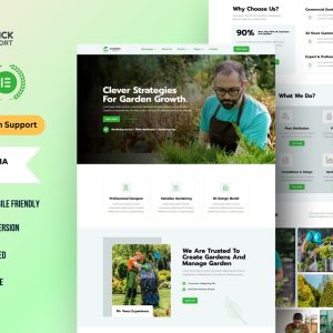 Gardening & Landscaping WordPress Elementor Template Kit | Lawn Care, Eco Services & Groundskeeper Website Theme