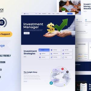 Investment Strategies & Stock Market WordPress Elementor Template Kit | Wealth Management Website Theme
