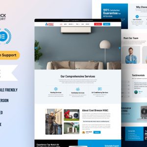 Professional HVAC & Air Conditioning WordPress Elementor Template Kit | Ventilation & Maintenance Website Theme
