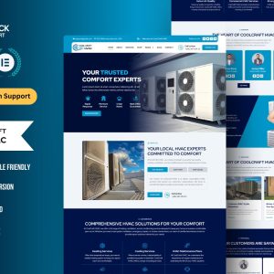 Professional HVAC & AC Repair WordPress Elementor Template Kit | Heating, Cooling & Ventilation Website Theme