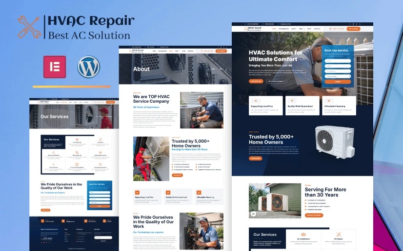 HVAC Services Elementor Template Kit