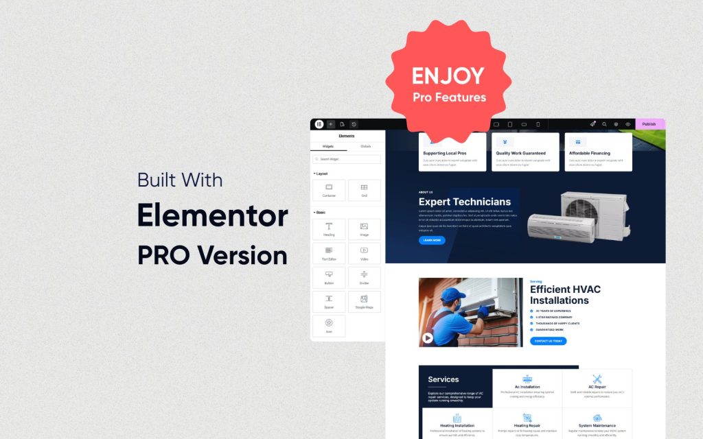 HVAC Express – AC Repair & Heating WordPress Elementor Template Kit ...