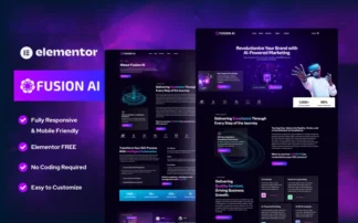 Fusion AI - AI Marketing Agency and Technology WordPress Elementor Template Kit