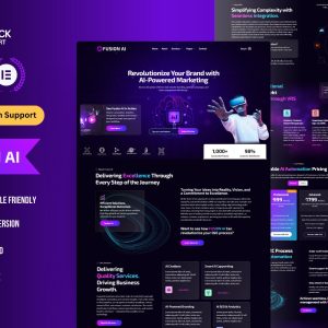 AI Marketing Agency & Technology WordPress Elementor Template Kit | Artificial Intelligence & Tech Startup Website Theme