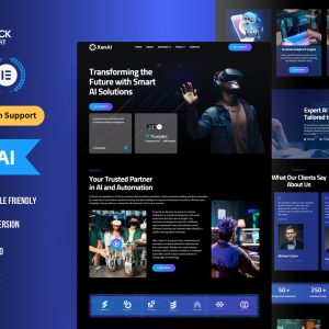 AI Marketing Agency WordPress Elementor Template Kit | Artificial Intelligence & Machine Learning Website Theme
