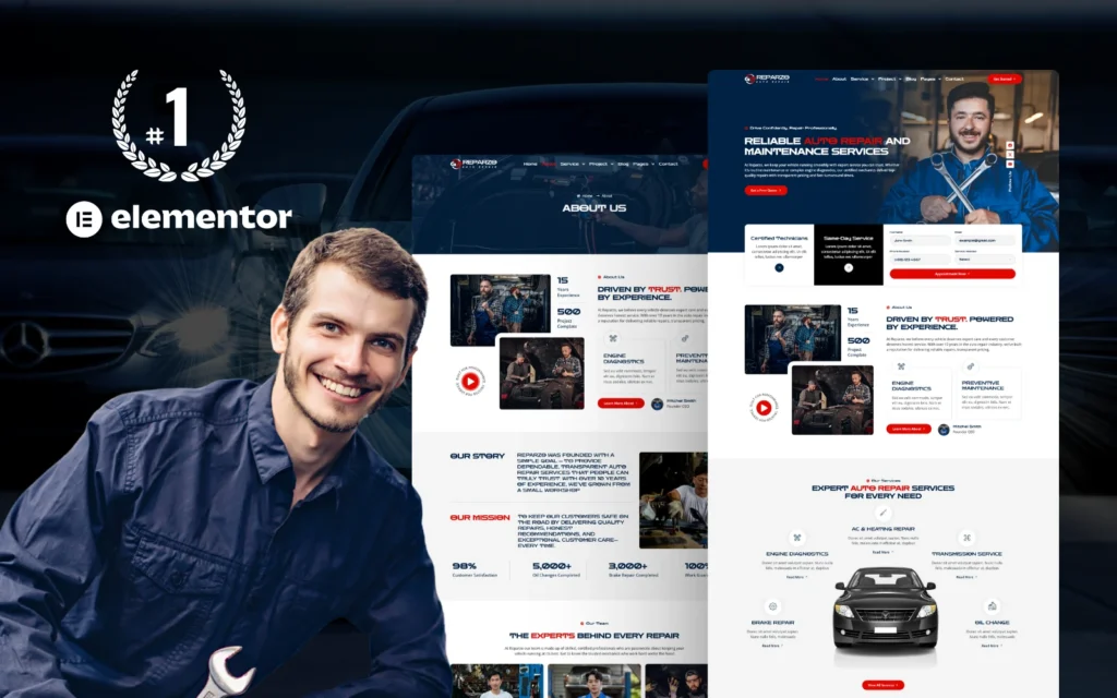 The Ultimate Auto Repair Elementor Template Kit