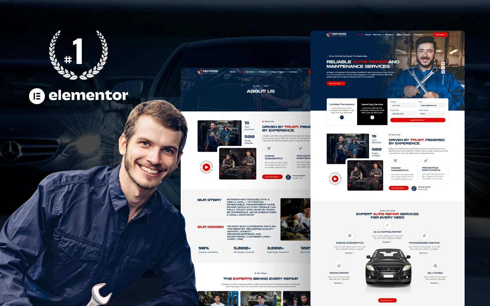 The Ultimate Auto Repair Elementor Template Kit