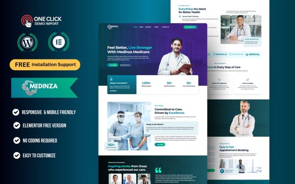 Best FREE Medical & Clinics WordPress Elementor Template Kit | Healthcare & Medical Center Website Theme