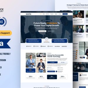 Technology & IT Solutions WordPress Elementor Template Kit | Managed IT Services & Tech Agency Website Theme