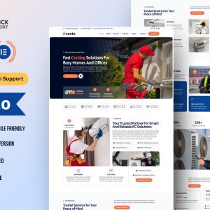 Modern HVAC Service & AC Repair WordPress Elementor Template Kit | Air Conditioning & Maintenance Website Theme