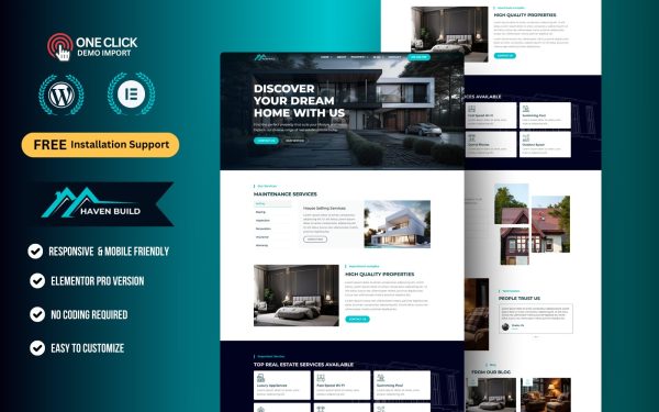 Real Estate Agency WordPress Elementor Template Kit | Luxury Property, Broker & Apartment Listing Website Theme