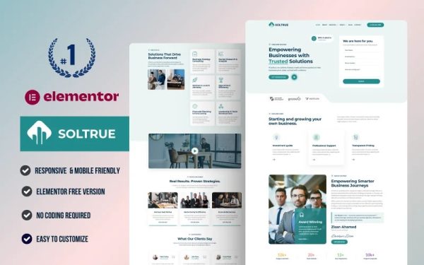 Business Consultation & Coach WordPress Elementor Template Kit | Advisor, Mentor, Agency & Corporate Website
