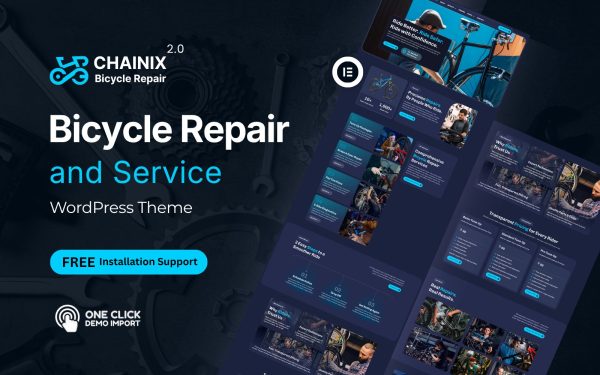 Bicycle WordPress Theme – Chainix 2.0 | Bike Repair & Cycling Shop Solution