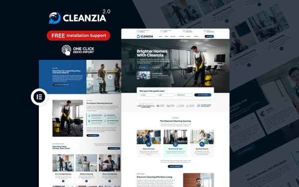 Cleaning Services WordPress Theme – Cleanzia 2.0 | House Cleaning & Janitorial Solution