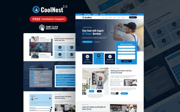 HVAC WordPress Theme – CoolNest 2.0 | AC Repair & Heating Service Solution