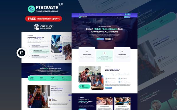 Mobile Repair WordPress Theme – Fixovate 2.0 | Smartphone & Gadget Service Solution