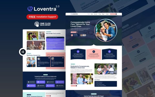 Home Care WordPress Theme – Loventra 2.0 | Senior Care & Private Nursing Solution