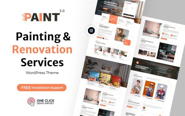 Painting Services WordPress Theme – PaintPro 2.0 | Residential & Commercial Painter Solution