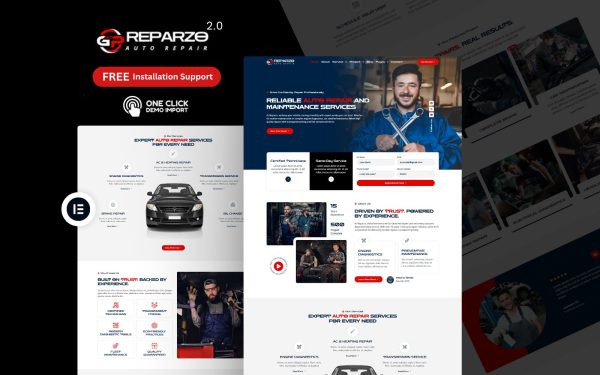 Auto Repair WordPress Theme – Reparzo 2.0 | Mechanic & Car Service Solution