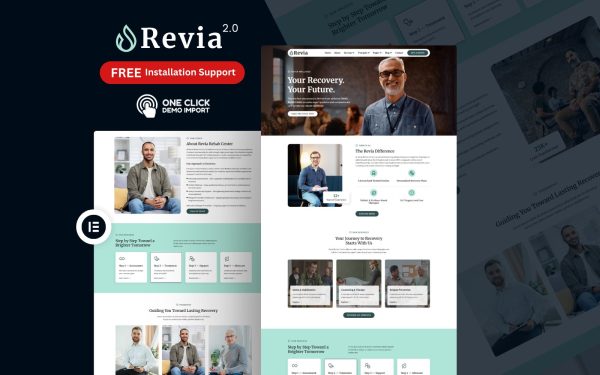 Rehab Center WordPress Theme – Revia 2.0 Powerful Addiction Treatment Solution