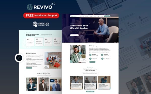 Rehab Center WordPress Theme – Revivo 2.0 | Addiction Recovery & Mental Health Solution