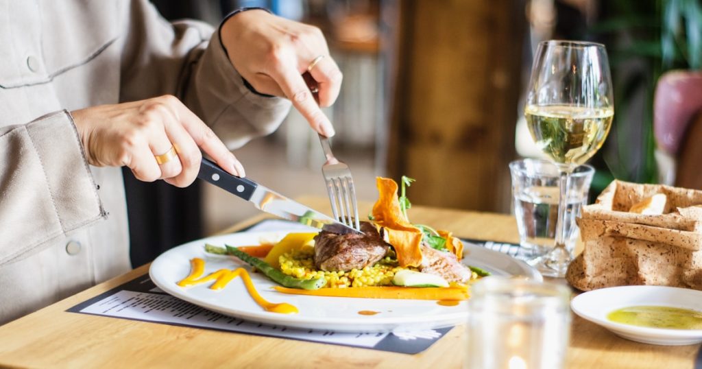 person eating food