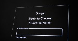 Google chrome sign-in screen with email field.