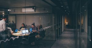 group of people having a meeting