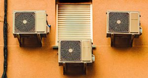 black and gray box fan