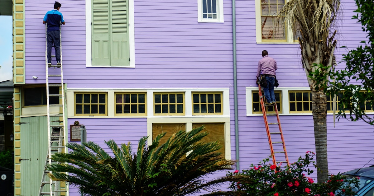 two men in ladder on wall