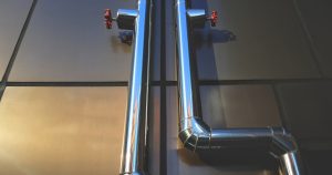 people walking on a escalator